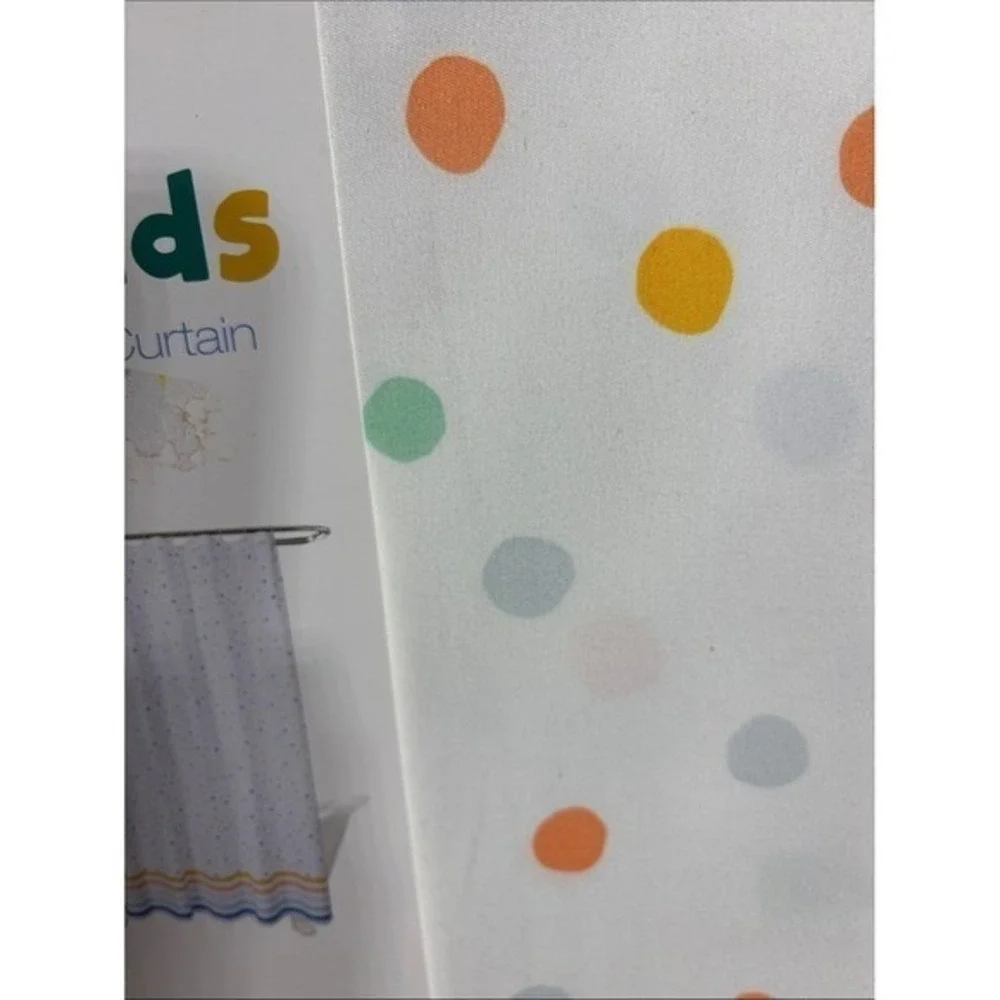 The Big One Polka Dot Bathroom Set Shower Curtain Soap Dispenser & Bath Mat NEW